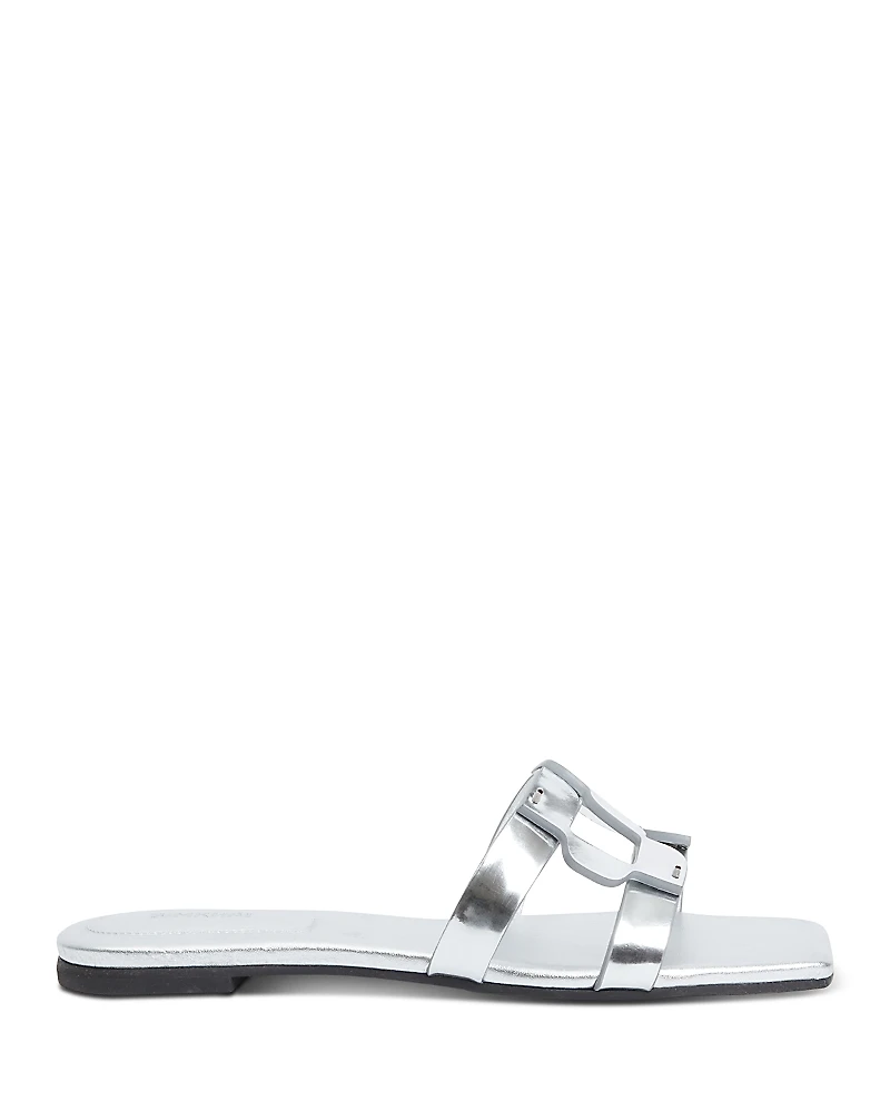 Simkhai Women's Monogram Metallic Sandals