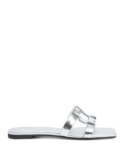 Simkhai Women's Monogram Metallic Sandals