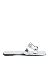 Simkhai Women's Monogram Metallic Sandals
