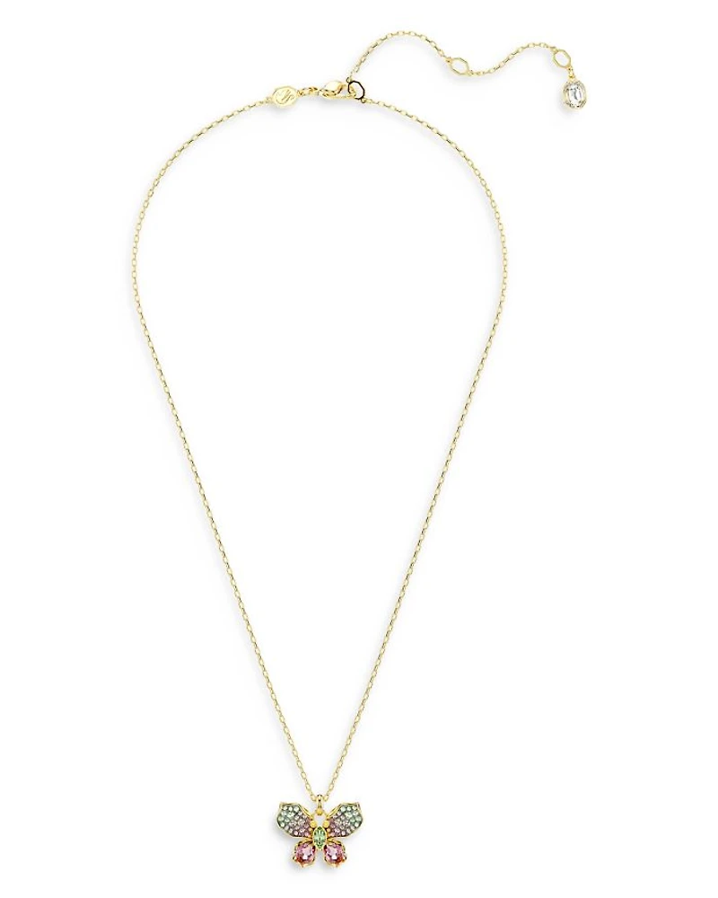 Idyllia Crystal Butterfly Pendant Necklace, 16.5-19.25"