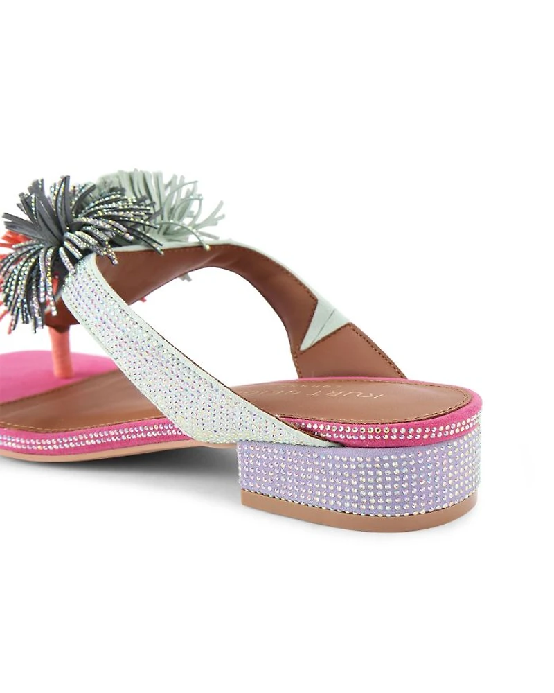 Women's Pom T Strap Sandals