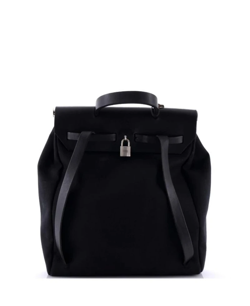 Herbag A Dos Zip Backpack Toile and Leather
