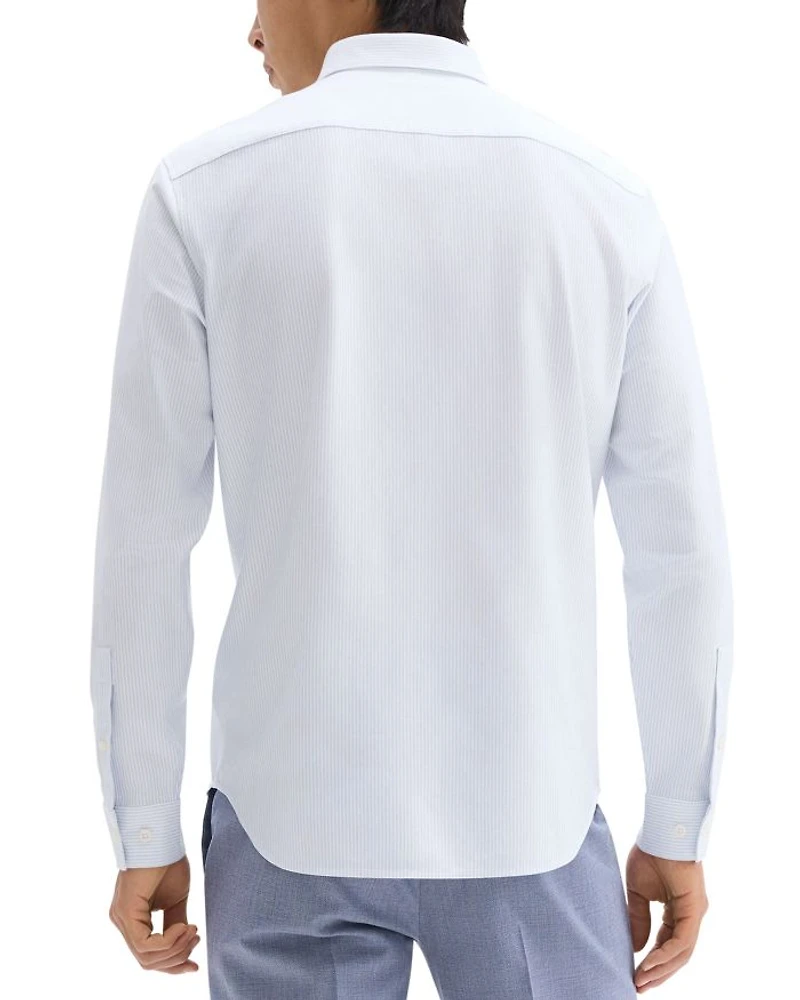 Sylvain Button Front Shirt Column Stripe