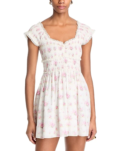 LoveShackFancy Siona Floral lace Trim Dress