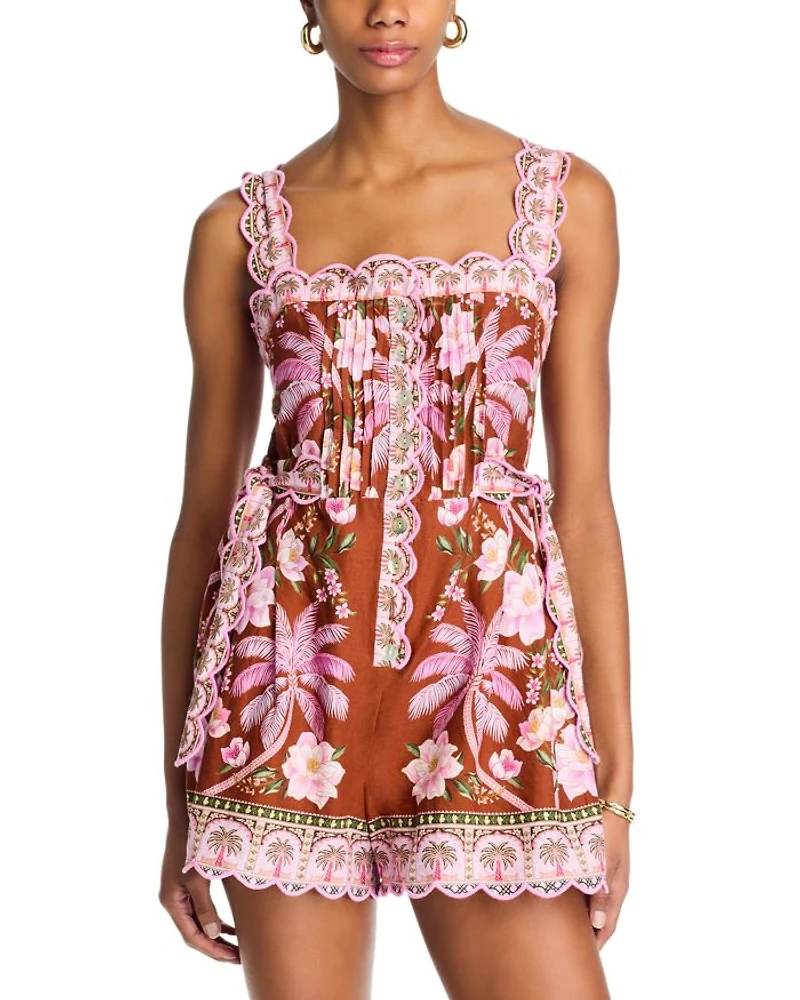 Palm Dream Pleated Romper