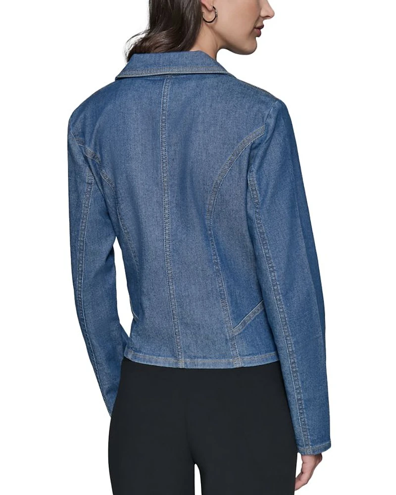Asymmetric Denim Blazer