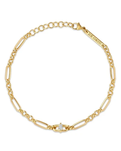 14K Yellow Gold Marquis Diamonds Diamond Solitaire Link Bracelet