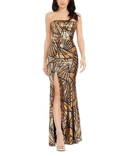 Dress the Population Janelle Geometric Sequin Mermaid Gown