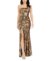 Dress the Population Janelle Geometric Sequin Mermaid Gown