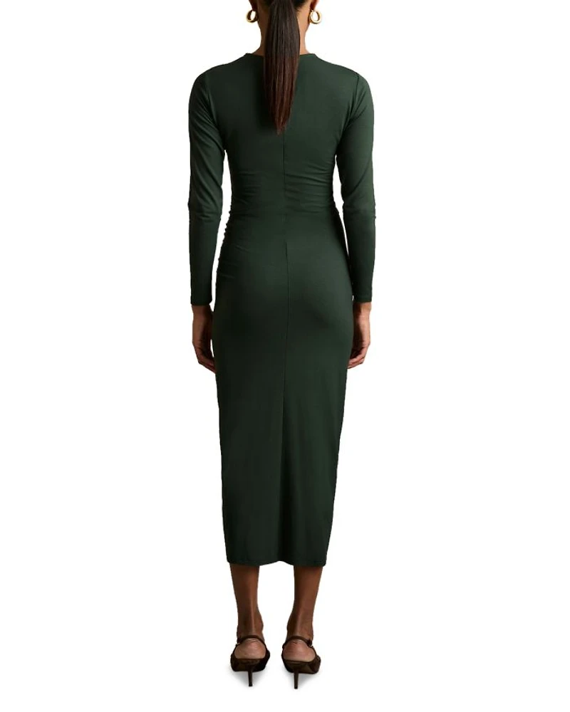 Ginny Plain Ruched Jersey Dress