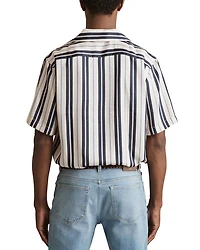 Amos Wide Stripe Print Cuban Shirt