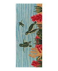 Liora Manne Frontporch Swimming Baby Turtles Runner Area Rug, 2' x 5'
