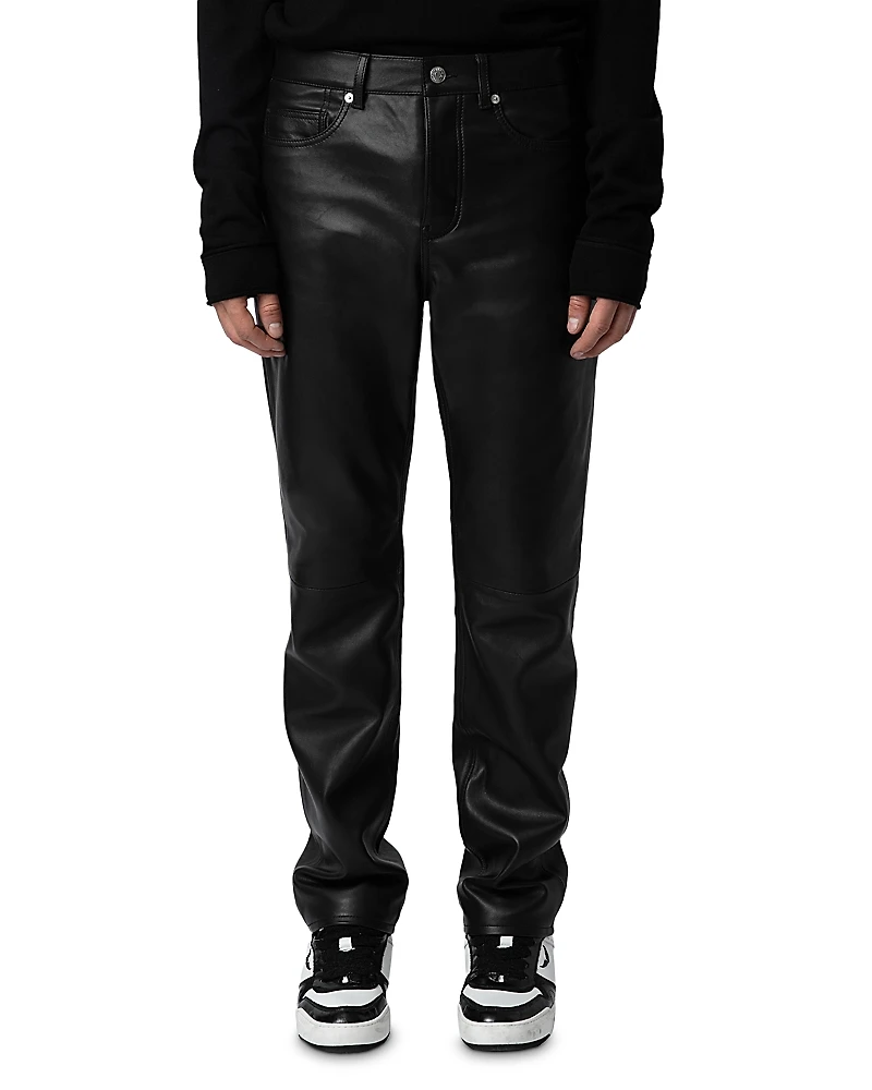 Zadig & Voltaire Straight Leg John Leather Pants