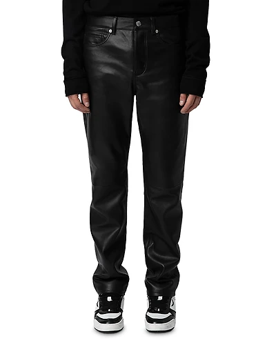 Zadig & Voltaire Straight Leg John Leather Pants