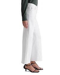 Saige Mid Rise Wide Leg Cropped Jeans Gallery White