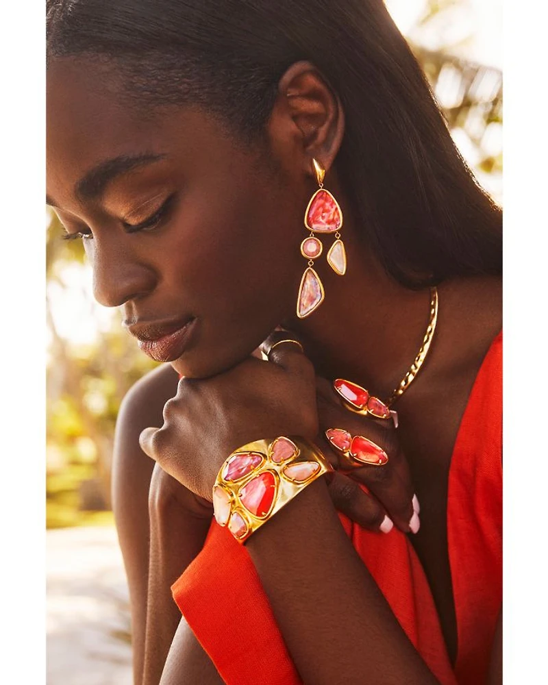 Margot Pink Mix Statement Earrings, 3.4"L