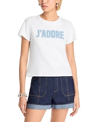 Cinq a Sept Denim J'adore Shrunken Tee