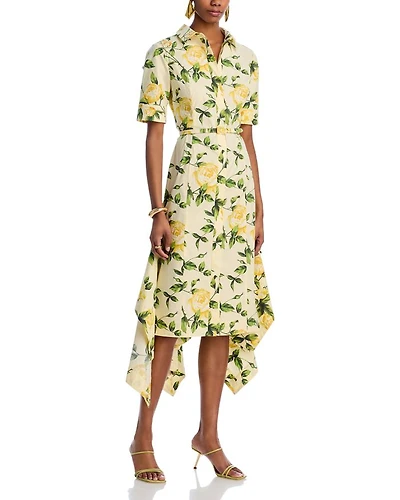 Short Sleeve Button Front English Rose Dress
