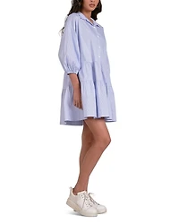 Striped Collared Tiered Dress