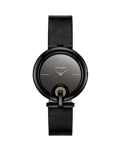 The Pierced Two Hand Black Stainless Steel Watch, 36mm