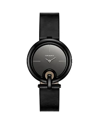 The Pierced Two Hand Black Stainless Steel Watch, 36mm