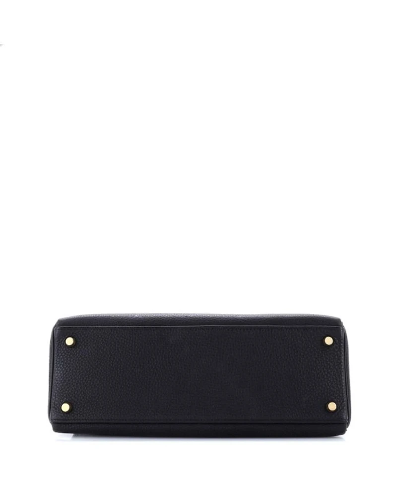 Kelly Handbag Black Togo with Gold Hardware