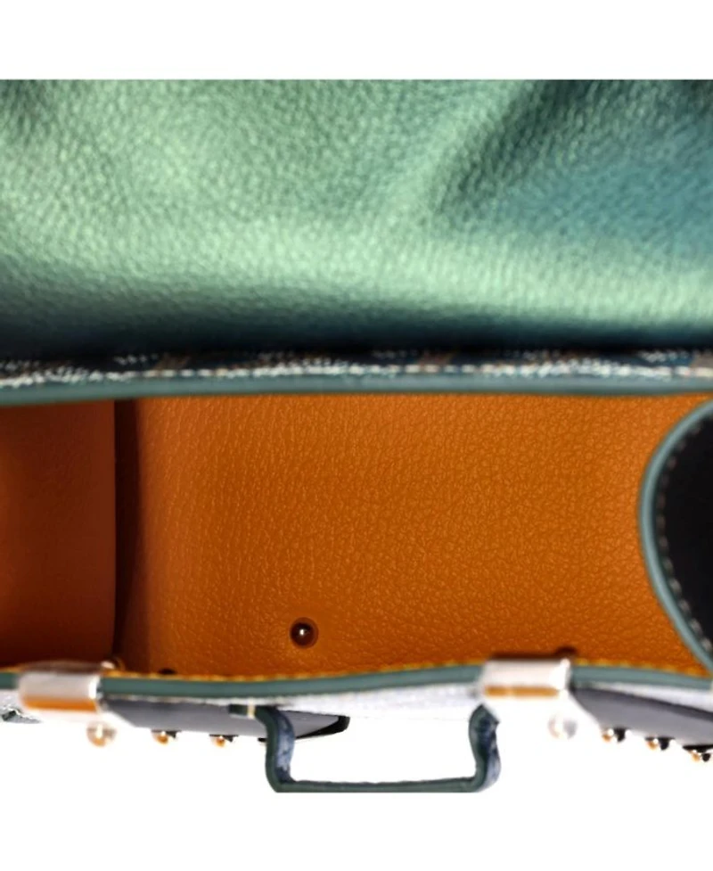 Nano Structured Saigon Top Handle Bag Coated Canvas with Leather