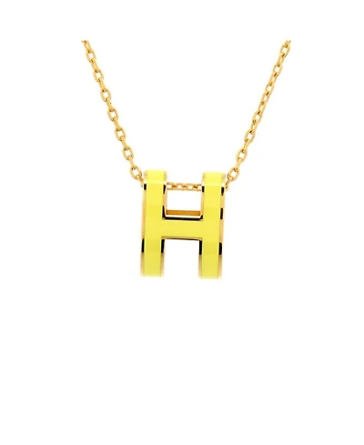 Pop H Pendant Chain Necklace Metal and Enamel