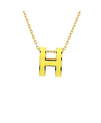 Pop H Pendant Chain Necklace Metal and Enamel