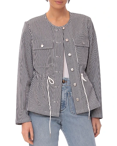 Bagatelle Collarless Striped Jacket