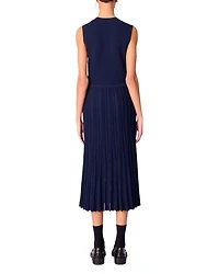 Pleated Knit Maxi Dress