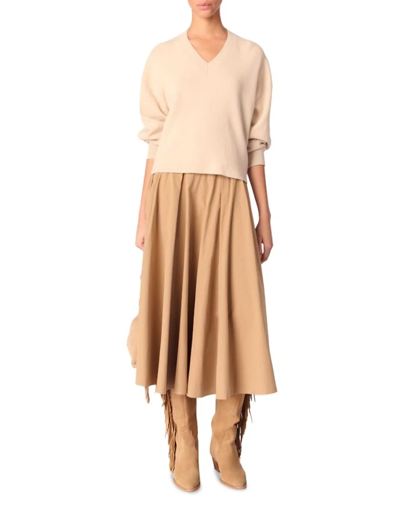 Cropped V Neck Sweater