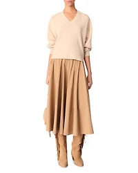Cropped V Neck Sweater