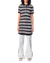 Striped Knit Polo Dress