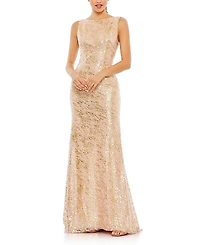 Mac Duggal Sleeveless High Neck Sequin Gown