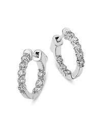 Diamond Classic Inside Out Hoops in 14K White Gold, 0.75 tcw