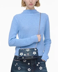 The Sequin Daisy Denim Dual Chain Wallet