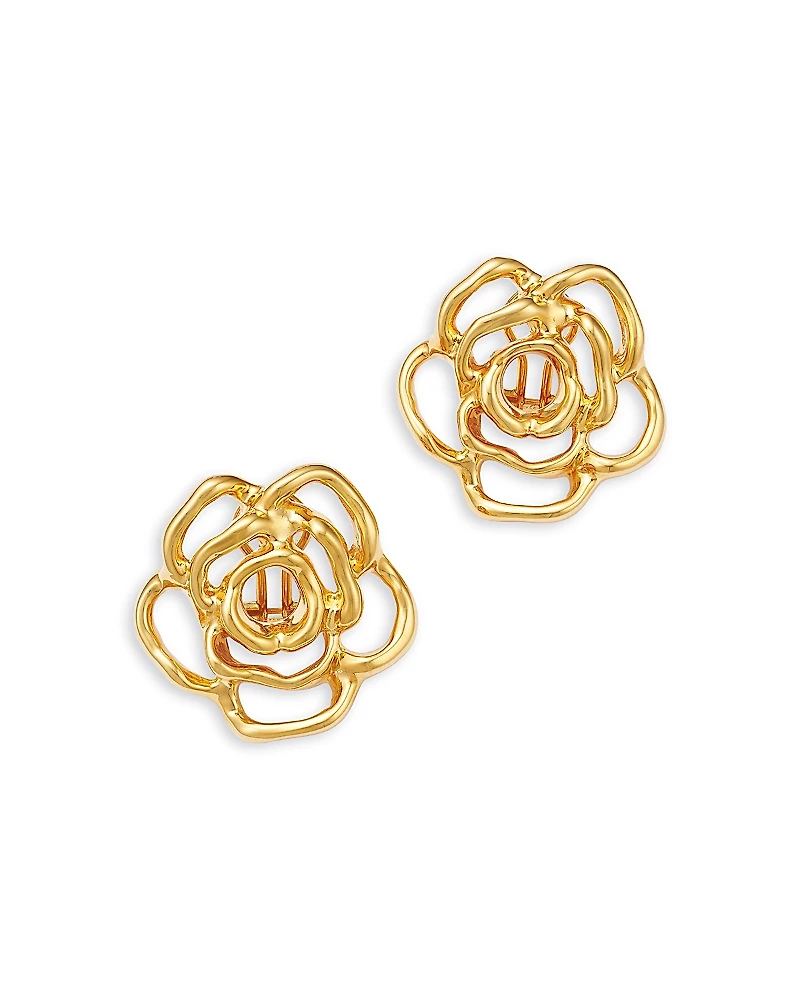 Roberto Coin 18K Yellow Gold Bold Gold Oro Classic Openwork Rose Stud Earrings