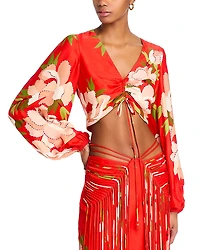 Farm Rio Peony Cropped Top - Exclusive