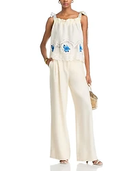 White Daisy Embroidery Blouse