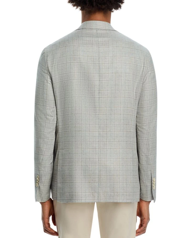 Silk & Wool Plaid Regular Fit Sport Coat