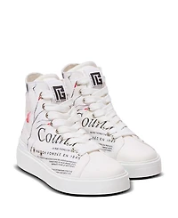 Balmain Women's B-Court High-Top Trainers with Beauty Print