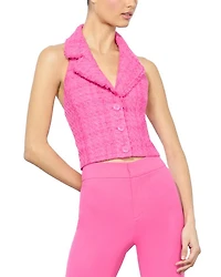 Meri Tweed Cropped Halter Top