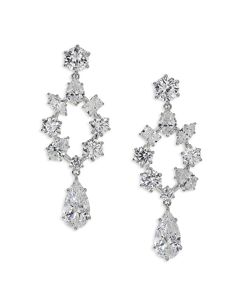 Nadri Btrx Mixed Cubic Zirconia Open Chandelier Earrings