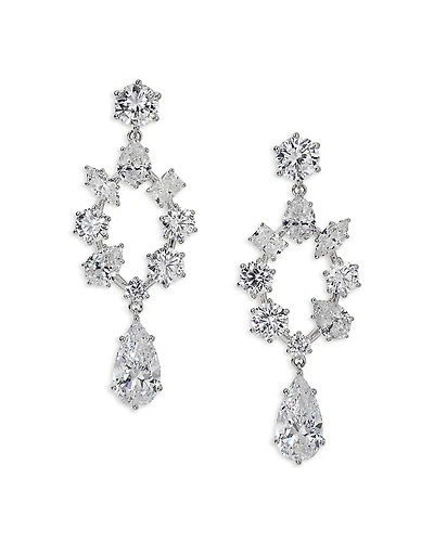 Nadri Btrx Mixed Cubic Zirconia Open Chandelier Earrings