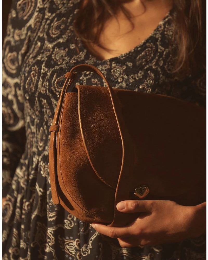 The Dakota Large Suede Saddle Bag