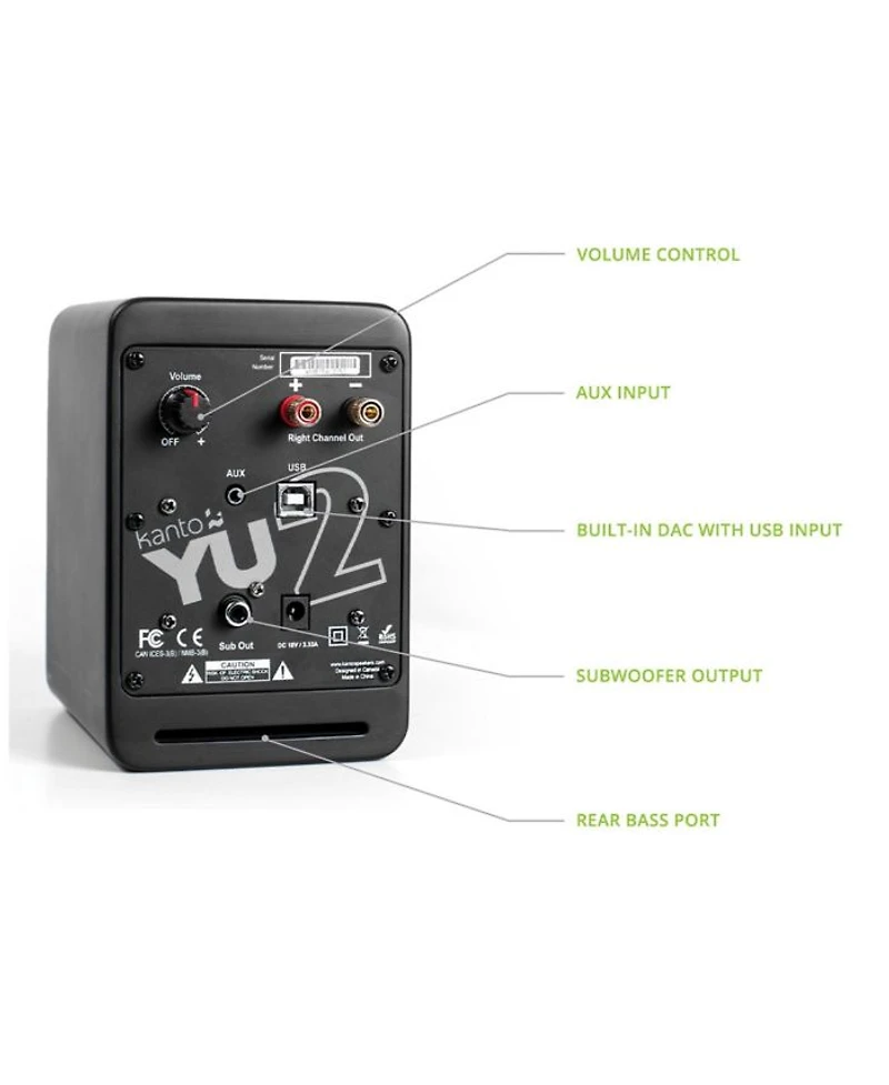 YU2 Powered Desktop Speakers - Pair