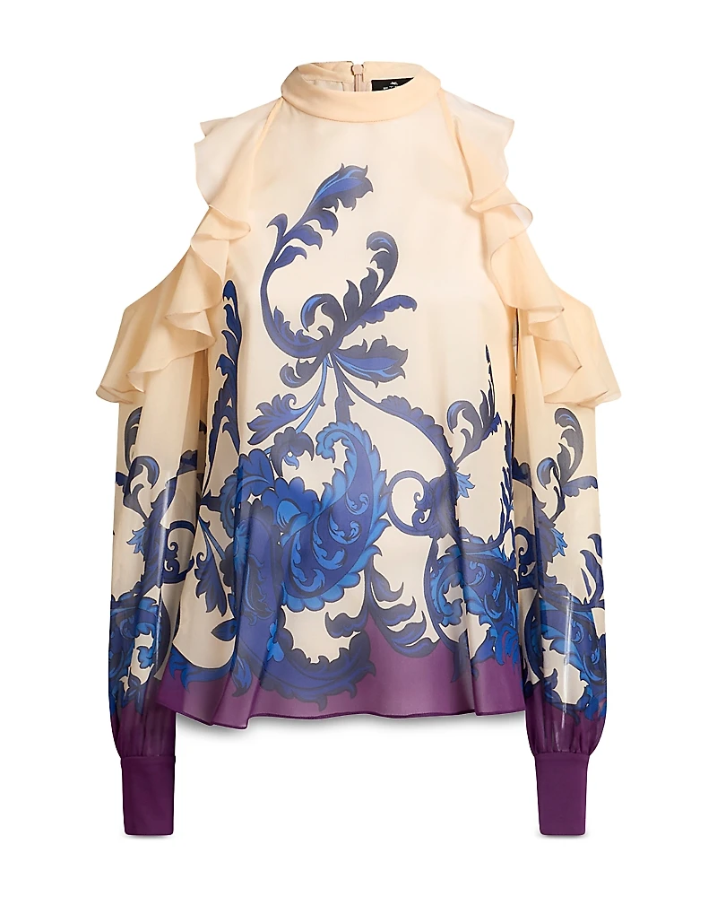 Etro Silk Cold Shoulder Top