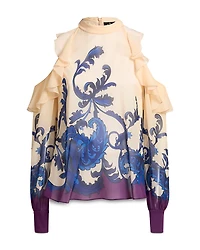 Etro Silk Cold Shoulder Top