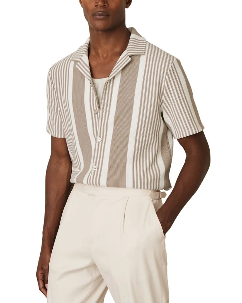 Alcazar Stripe Ribbed Cuban Shirt